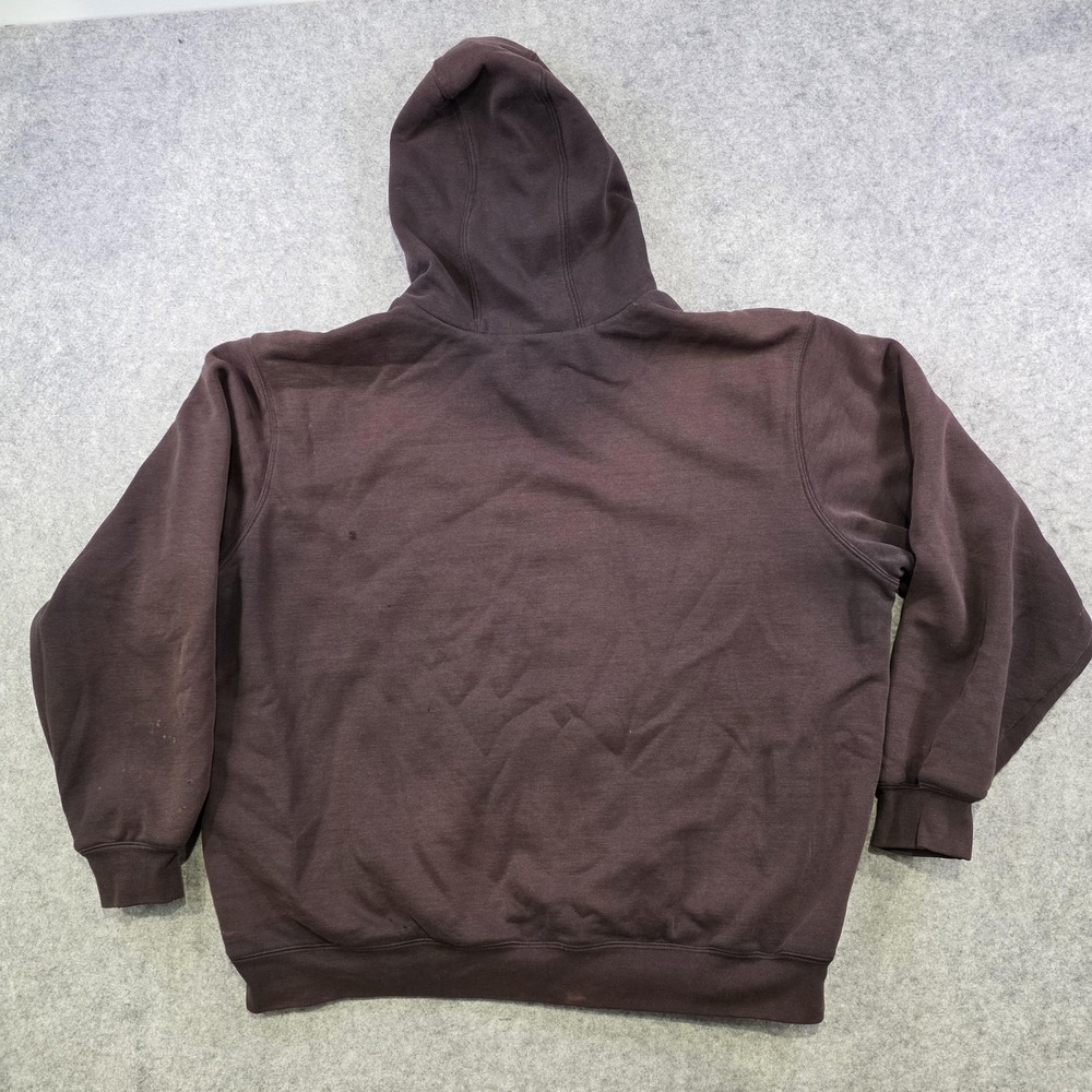 Carhartt Hoodie Mens XL Brown Lined Workwear Sweatshirt Pullover FADED J170 - Picture 14 of 16